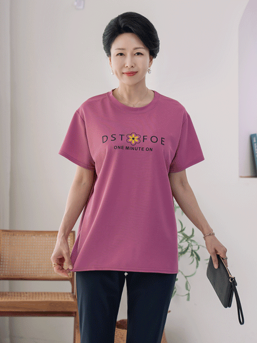 [로즈맘단독]나보심플라운드면티셔츠
